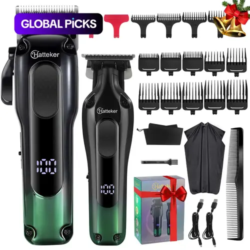 Professional Cordless Hair Clipper Set with LCD Display, USB Rechargeable Electric Hair & Beard Trimmer for Men, Salon Barber Cutting Kit High Quality #GLOBAL PICKS