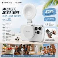 TELESIN Magnetic Selfie Light, 360°  3 Color Temperatures  LED Ring Light with MagSafe,Mirror and Phone Stand, Portable Rechargeable Light,for Makeup, Live Streaming, Video,Compatible with iPhone 17/all series, Samsung,Android,Deals For You Days