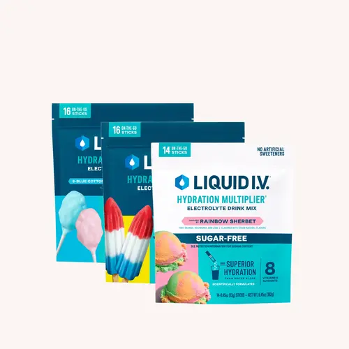 Liquid I.V. Hydration Multiplier + Sugar-Free Hydration Multiplier - TikTok Viral Trio Bundle - Hydration Powder Packets | Electrolyte Powder Drink Mix | Convenient Single-Serving Sticks | 8 Vitamins & Nutrients | 3 Pack (46 Servings)