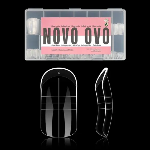 NOVOOVO Toe Dual Nail Forms, 300 Pcs Reusable Molds for Poly Gel Toenail Extension & DIY Gel Nails at Home, Full Cover with Measurement Guides, 15 Sizes, Cost-Effective, Unisex, Diy False Toenails, Pmma Material, Nail Hacks, Environmentally Friendly, Nail
