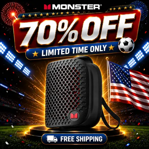 Monster Blaster Micro Wearable Bluetooth Speaker, Clip-on Wireless Speaker for Hands-Free Calls and Music, Small Portable Speaker for Workout, Cycling, Running, TWS Pairing, IPX7 Waterproof - TikTokShopBackToSchool,back to school,back to school haul