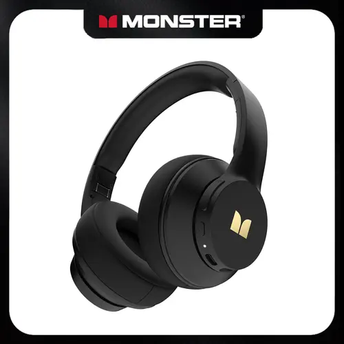 Monster Mission 100 Over Ear Bluetooth Headphones with Deep Bass, Clear Sound & Noise Cancelling Mic, Wireless Headset Bluetooth 5.4, 40H Playtime, Comfortable Foldable Earphones for Travel, Work, PC, Phone (Black)- SummerWins - DealsForYouDays