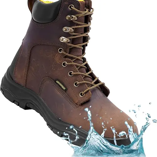 Ever Boots Ultra Dry Tall – 8-Inch Waterproof Leather Work Boots with All-Day Comfort and Safety