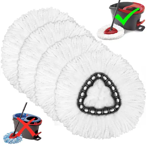 Mop Heads Refills for O-Cedar EasyWring 1 Tank System Microfiber Triangle Spin Mop Replacements Washable for Velida Ocedar clean For Type Cleaning cleaning supplies and tools,household essentials,housekeeping cleaning supplies