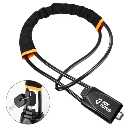 JOYTUTUS Universal Anti-Theft Automotive Steering Wheel Lock with 3 Wheel Lock Keys, Braided Steel, Secure Fit for Most Vehicles-Trucks-SUVs-Vans, Easy Installation, Flexible Black Car Interior Accessory