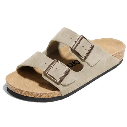 FITORY Men's Balance Luxe Leather Sandals, Fashionable Breathable Open Toe Slip-On Summer Shoe Footwear, Fashionable Breathable Sandals, Minimalist,shoes for back to school,back to school shoes