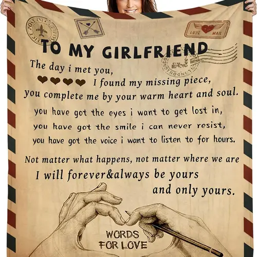 Gifts for Girlfriend to My Girlfriend Blanket Romantic Gifts for Her I Love You Throw Blankets Birthday Anniversary Blankets for Bed Sofa