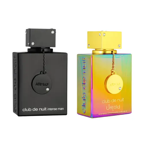 Armaf Club de Nuit Untold and Club de Nuit Intense Men Eau De Parfum Bundle (3.6 oz each) - Long Lasting Men Fragrance, Aromatic Luxurious Fragrance, Bold Woody Fragrance