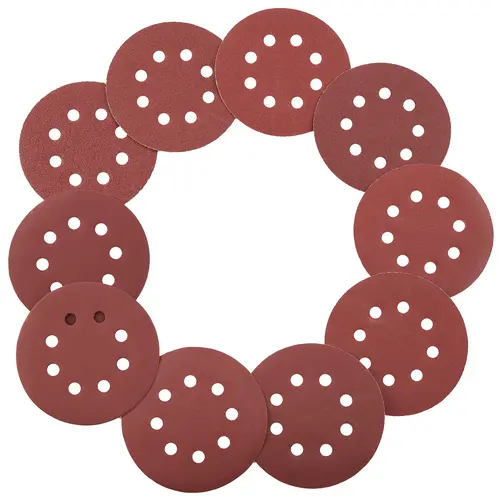【toolupgrade】VEVOR 150-Piece 5-Inch Hook&Loop Aluminum Oxide Sanding Discs Set, 8 Dust Extraction Holes, 10 Grit Levels (60-600), Velcro Back, Dust Reduction, 5-Inch Sander Fit, for Orbital Sanders, Metal/Wood Sanding, Tool Accessories, Father's Day Gift