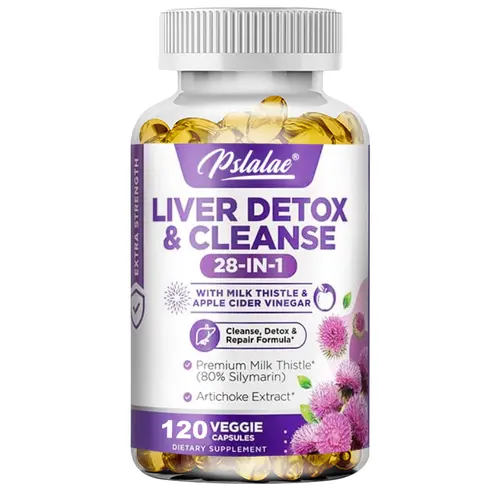 Pslalae- 28 in 1 Liver Cleanse Detox - Silymarin, Artichoke Extract, Dandelion - Milk Thistle Extract Veggie Capsules