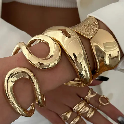 Women's Elegant Minimalist Cuff Bangles Bracelets, Trendy All-match & Exquisite Bangles Bracelets, Chic Gorgeous Jewelry As Gift for Girlfriend, Stackable Cuff Bracelet, Open Cuff Bangle, Cuff Bangle Set, Bracelet Sets