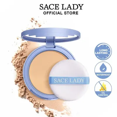 SACE LADY Oil Control Face Setting Powder,Waterproof Long Lasting Talc-Free Pressed Powder Matte Face Makeup With Puff 0.35Oz Deals For You Days