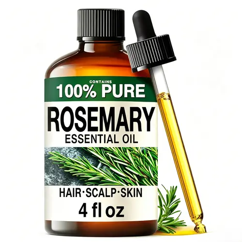 KUKKA Pure Rosemary Oil - 4 Fl Oz Rosemary Essential Oil for Hair, Skin, Diffuser, Aromatherapy & DIY Soap Making Scent