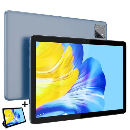 PRITOM 10.1-Inch LCD Android 14 Rechargeable Portable Touchscreen Tablet - Octa-Core, 128GB Storage, Dual Channel Speakers, Protective Case, Student Gift, Compact Tablets, Holiday Offer, Portable Tablet