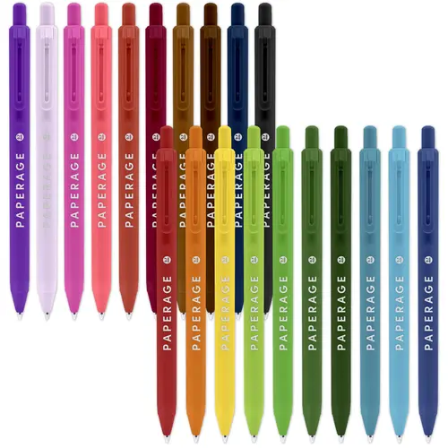 PAPERAGE 20-Pack Soft Touch Aesthetic Gel Pens & Drawing Markers, Art Drawing Supplies for Writing, Sketching, Journaling, Back to School Haul & School Supplies Haul Office Stationery