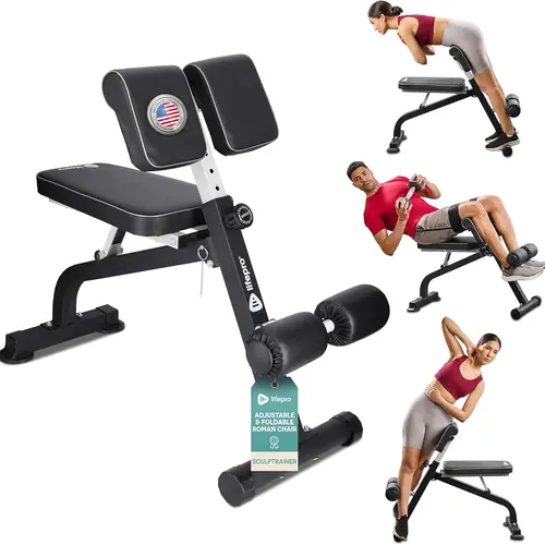 Lifepro Adjustable Roman Chair: Back & Glute Extension Bench for Hamstrings and Core Workouts