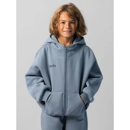 Comfrt Kids | Cloud Zip Hoodie | Soft Cozy Kids Oversized Zip Up With Kanagroo Pockets