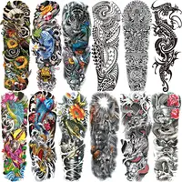Temporary Sleeve Tattoo for Men and Women (L19“xW7”),Waterproof Realistic Fake Tattoos Long lasting，Halloween Full Arm Temporary Tattoos