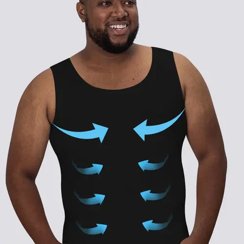 Men's Solid Color Compression Shapewear Tank Top, High Stretch Tummy Control Shaper, Compression Waist Trainer, Tummy Tuck Shapewear for Men, Waist Trainer Vest, Waist Trainer Cincher, Waist Trainers That Snug, Stretchy Shapewear