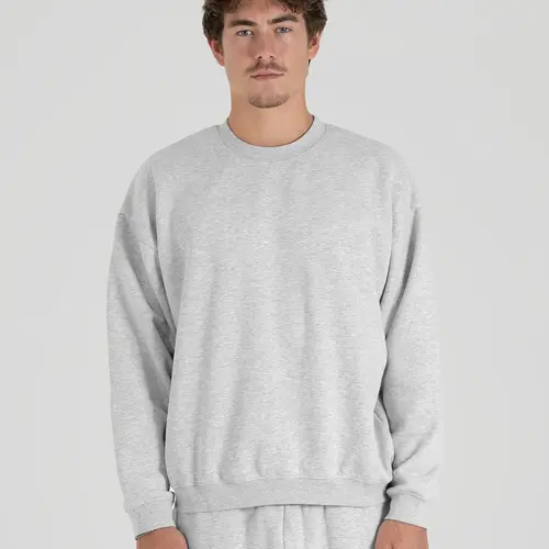 350 GSM 'Heather Grey' Fleece Crewneck