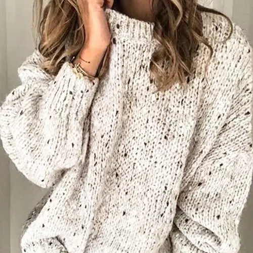 Women's Plain Basic Drop Shoulder Sweater, Casual Long Sleeve Round Neck Jumper for Fall & Winter, Fashion Ladies' Knitwear for Daily Wear