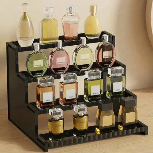 Lifewit 12 in Display Stand with Decorative Fences - Cologne Stand Display, Vanity Accessories Racks for Figures, Cupcakes - House Organizers, Organizer Storage for Bathroom Vanity, Rectangle,dorm room inspo,college dorm essentials,dorm haul