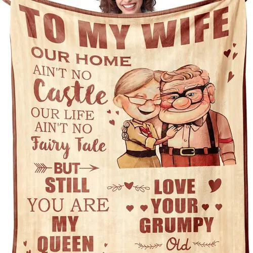 [SummerVibes] DISNEY CLASSIC Wife Blanket Gifts for Wife on Mothers Day to My Wife Soft Throw Blanket Christmas Birthday Present for Wife from Husband Romantic Gifts for Her