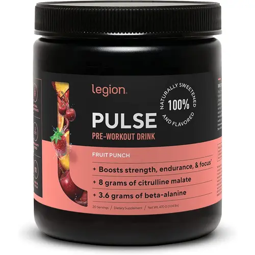 Pulse Pre Workout Supplement – Natural Nitric Oxide Preworkout Drink for Energy, Focus & Performance – Creatine-Free, Naturally Sweetened with Beta Alanine, Citrulline & Alpha GPC – All Natural Pre-Workout Powder