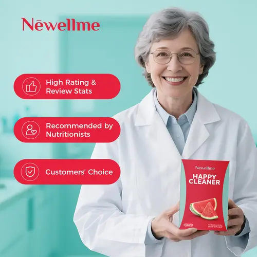 Newellme Happy Cleanse - Superfood Powder/Probiotics/Digestive Enzymes/Moringa - Supports gut health - Boosts immunity Optimum
