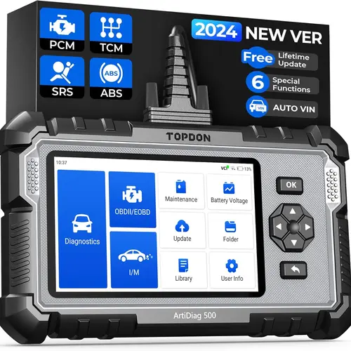 OBD2 Scanner TOPDON ArtiDiag500 Car Diagnostic Scan Tool , Oil/SAS/Throttle/TPMS/BMS/EPB Reset Engine/ABS/SRS/Transmission, AutoVIN, Car Check Engine, with Battery Test, Lifetime Wi-Fi Free Update