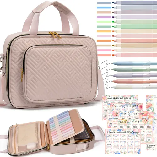 Floe Bible Cover for Women, Large Bible Bag w/ Shoulder Strap, Book Carrying Case with Bible Highlighters & Tabs, Bibles for Women, Bible Study, Bible Journaling & Bible Decorating,   Easter   Christian Gifts