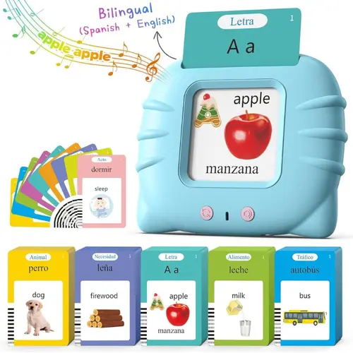 KIDGENIUS Bilingual English & Spanish Talking Flash Cards for Kids Ages 2-8 | 224 Sight Words Interactive Educational Toy | Preschool Vocabulary Learning | Summer Travel Indoor Outdoor Fun | Perfect Kids Gift | Outdoorfun Interaction summerwins,summerwins