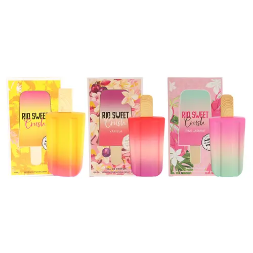 Women's Perfume Bundle - Rio Sweet Crush, Rio Sweet Crush Vanilla and Rio Sweet Crush Pink Jasmine - 100ml/3.4fl.oz. each Natural Spray Perfume for Women - Fragrance Set