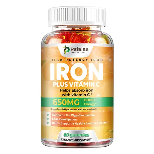 Pslalae - High Potency Iron Gummies - 650MG - Contains Elemental Iron - Gentle on the Digestive System, Reduces Constipation - Made in the USA
