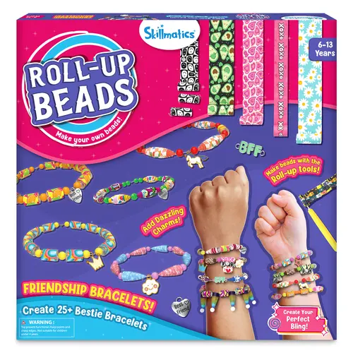 Skillmatics Roll-up Beads - Art & Craft Activity, Jewelry Kit, DIY Craft Kits, Gifts for Kids Ages 6 to 13
