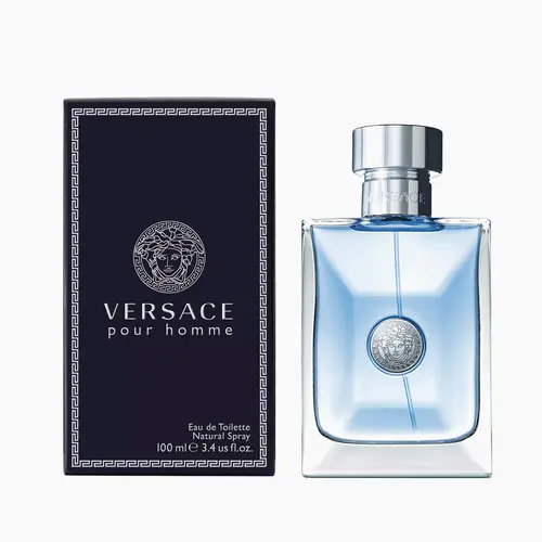 Versace Pour Homme Eau de Toilette for Men - 3.4 oz (100 ml) Fresh Citrus, Aromatic Fragrance with Amber Musk, Rose, Bright Energy Opening, Modern Masculinity, Office to Evening Wear