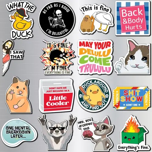 16Pcs Funny Fridge Magnets Reusable Cute Animals and Words for Office Refrigerator Work Home Cabinet Drawers