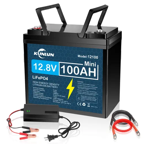 【DealsForYouDays】12V 100Ah LiFePO4 Lithium Battery, 1280Wh Energy, 15000 Deep Cycles, Built-in 100A BMS, Reliable Power for Solar, Fish Finder, Off-Grid, Camping & Home Backup