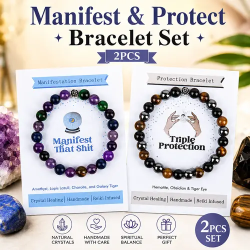 ARPURRAINA Charlotte 2-Piece Set Crystal Beads Bracelets - Adult Arm Candy Accessories, Elegant Costume Jewelry for Daily Wear, Gifting