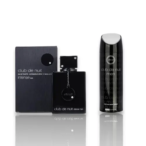 Armaf | Club De Nuit | Intense Man + Intense Man Body Spray | Mens Fragrance | 100ML + 200ML | Eau De Parfum | Lemon - Apple & Bergamot