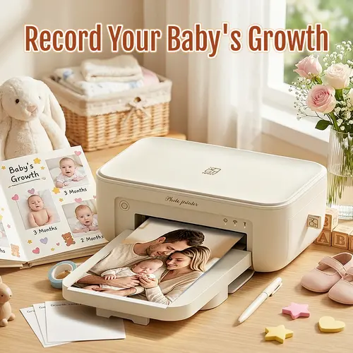 CP4100 4x6 Wireless Photo Printer for Kids - Instant Prints with 4PASS Technology & AR Video Feature, Portable & Compact, Perfect for Scrapbooking, Baby Shower Gifts, Parties, and Journals