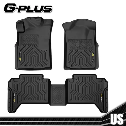 G-PLUS Upgraded Truck Floor Mats - Fit for 2005-2025 Toyota Tacoma Crew Cab 4-Door, TPE Rubber Liners, All-Weather Protection, Waterproof, Anti-Slip, Durable, Easy Wipe Clean, Wet-Grip Safety Car Interior Accessory