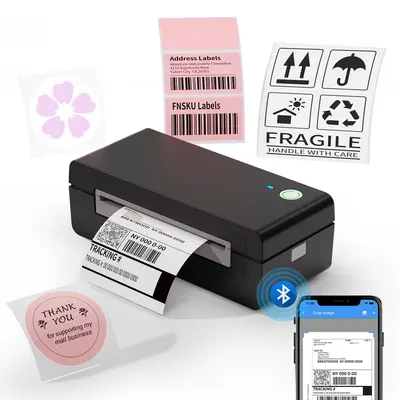 【DealsForYouDays】JADENS Portable Handheld Bluetooth Wireless Thermal Shipping Label Printer - Inkless, for Small Business, Compatible with iOS, Android, Windows, Mac, Chromebook, Ideal for Etsy, USPS, Inkless Printer, Label Printer For Small Business