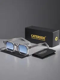 Unisex Vintage Tinted Lens Modern Sunglasses, Trendy Casual Sunglasses for Travel Use, Fashion Accessories