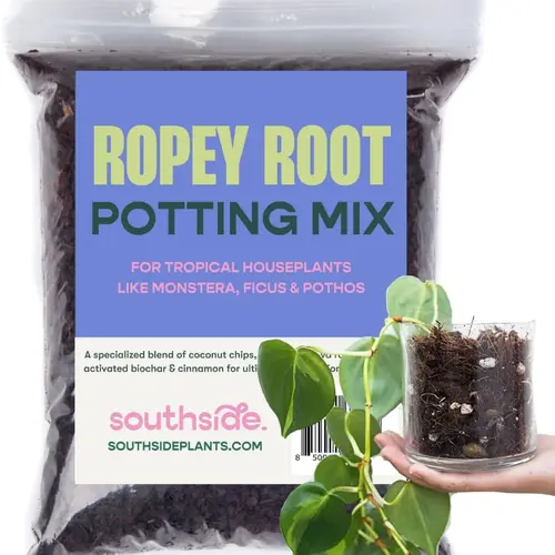 SOUTHSIDE PLANTS Ropey Root Potting Mix 1 Gallon - Coir & Perlite Blend for Tropical Houseplants & Succulents - All-Natural Coconut Fiber Substrate for Healthy Growth