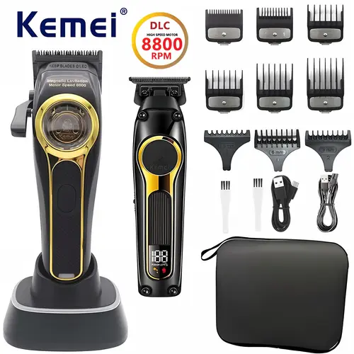 Electric Hair Clipper Set, 1 Box Professional Hair Trimmer & Accessories, Hair Trimmer for Barber Shop & Home Use, Men's Grooming Kit, Hair Cutting Machines, Cordless Rechargeable Clipper, Haircutting Machine