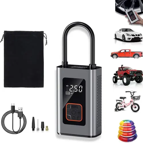 Tire Inflator Portable Air Compressor - Cordless Portable Inflator for Car Tires, 150 PSI Electric Tire Inflator for Car, Motorcycle, Bike, Ball