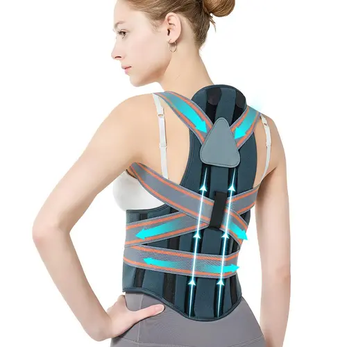 AULEXMED Adjustable Posture Corrector Belt for Men-Women [DealsForYouDays] - Mesh, Lightweight, Flexible All-Seasons Athletic Body Back Support Brace with 2 Aluminum, 4 Acrylic Panels, Breathable Daily Wear