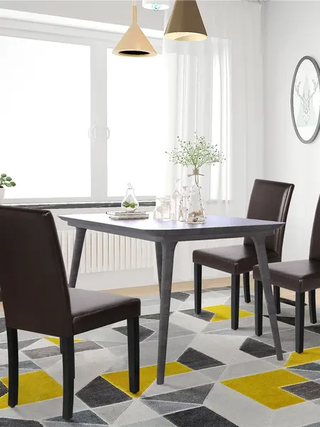Yaheetech 4PCS Dining Room Chairs High Back Padded Rubberwood Legs Kitchen Chairs for Home Restaurants
