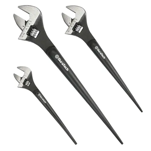 #backtoschool DURATECH Adjustable Construction Spud Wrench, Hand Tools,Black Oxide Finish, CR-V Steel, SAE and Metric Scale Marked, Alignment Holes and Tail Crowbar Features